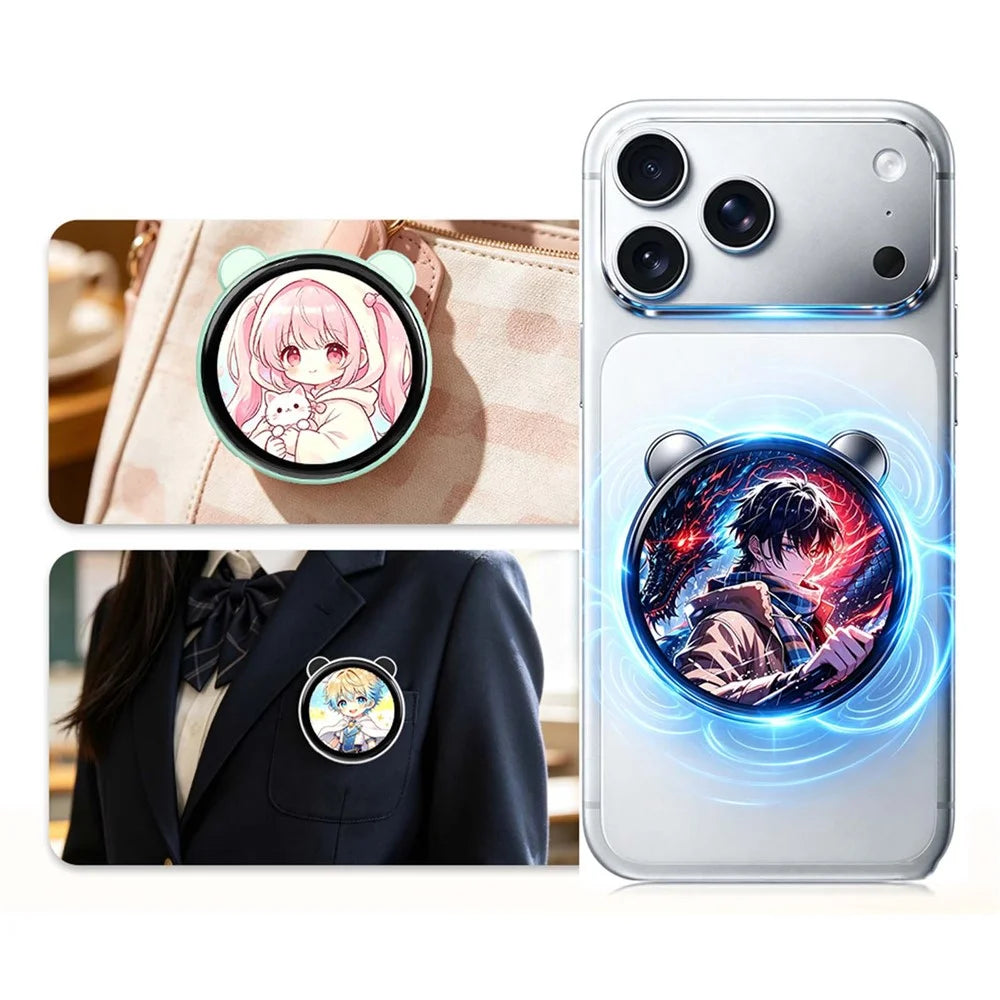 BW05 Electronic Badge 1.85 Inch HD Display Custom Wallpaper Bluetooth-compatible Camera Selfie Preview - Black - 7