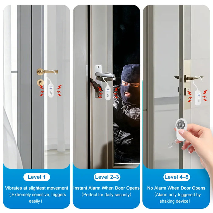 130dB Door Window Alarm Dual Mode Sound Light Flashing with Remote Control for Home Hotel - White - 2
