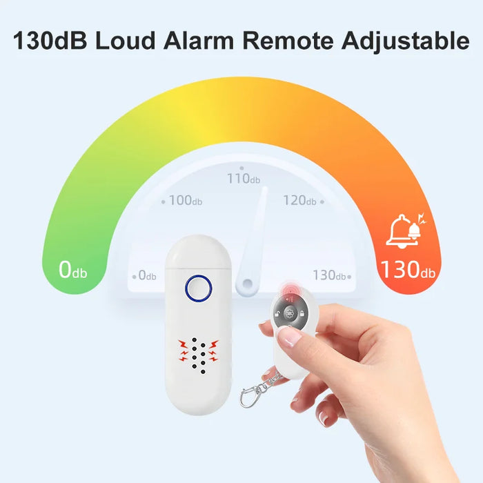 130dB Door Window Alarm Dual Mode Sound Light Flashing with Remote Control for Home Hotel - White - 3