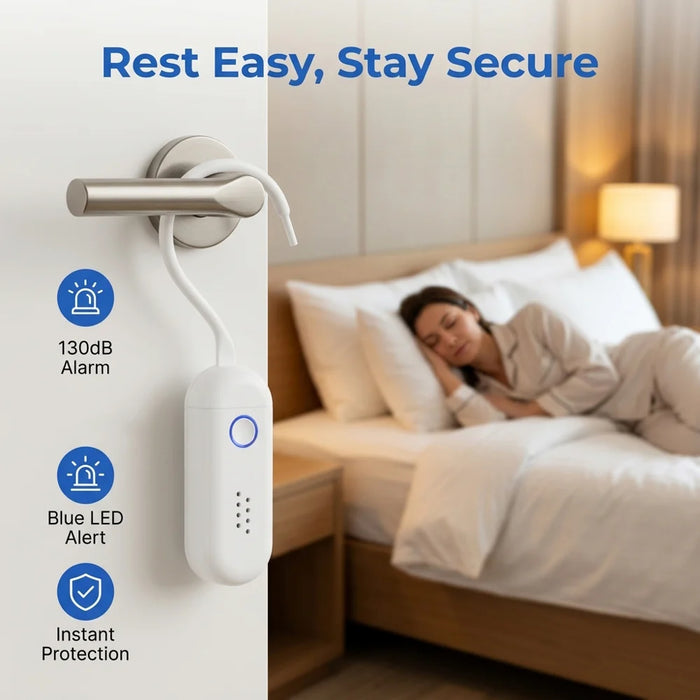 130dB Door Window Alarm Dual Mode Sound Light Flashing with Remote Control for Home Hotel - White - 6