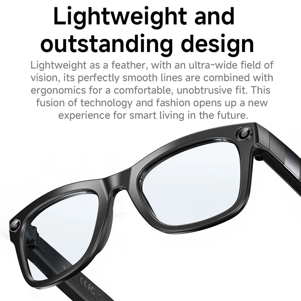 GM6 Bluetooth-compatible Music Smart Glasses with 2MP Camera Video Recording AI Translation - Sunglasses - 4
