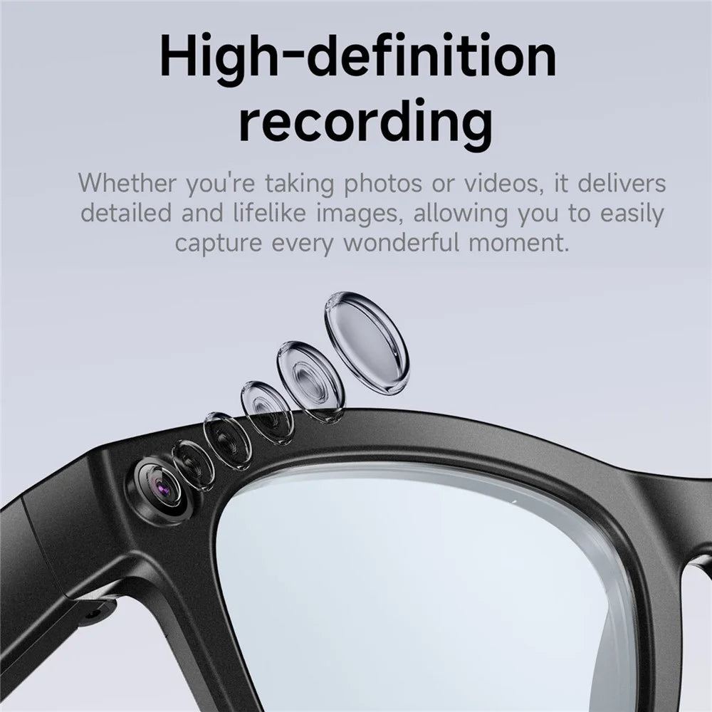 GM6 Bluetooth-compatible Music Smart Glasses with 2MP Camera Video Recording AI Translation - Sunglasses - 5