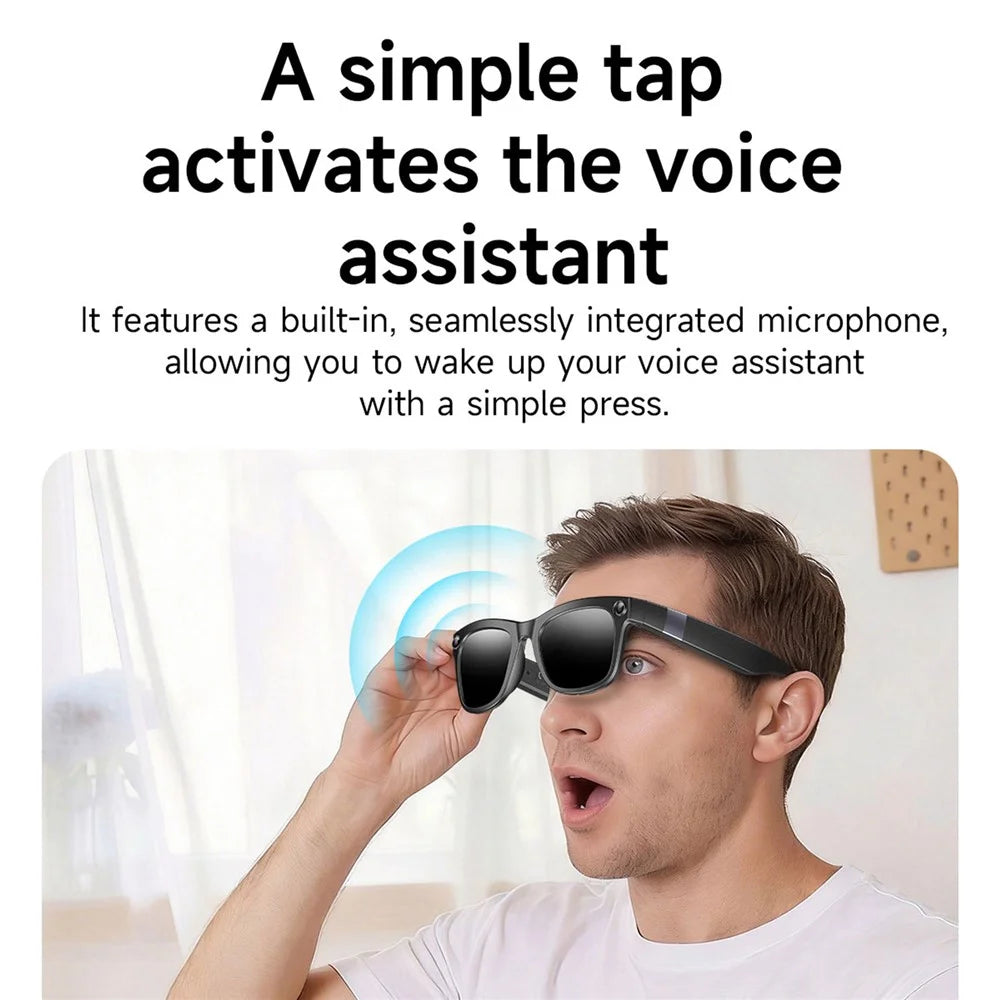 GM6 Bluetooth-compatible Music Smart Glasses with 2MP Camera Video Recording AI Translation - Sunglasses - 7