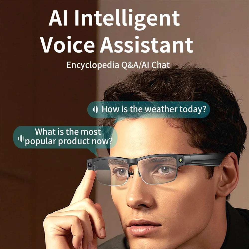 L802 8MP Camera Smart Glasses AI Real-time Translation Video Recording Bluetooth-compatible Calling (APP: Genimiro) - Sunglasses Lens - 7