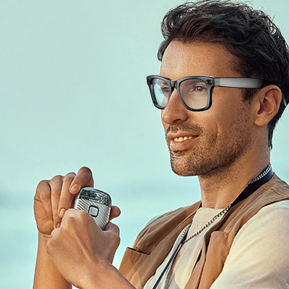 W610T Bluetooth-compatible Smart Glasses 8MP Camera AI Translation Image Stabilization - Sunglasses Lens - 6