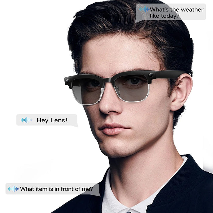 W630T Smart Glasses 8MP Camera Anti-Shake IP66 Waterproof AI Voice Wake-up Bluetooth-compatible Eyeglasses - Sunglasses Lens - 5