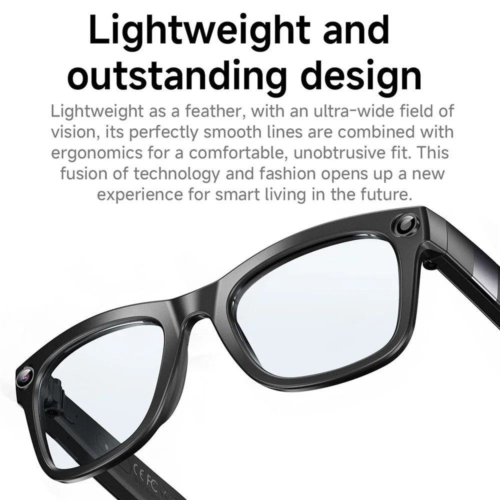 GM8 Smart Glasses 8MP Camera Bluetooth-compatible AI Translation Music Eyeglasses - Anti-Blue Light Lens - 4