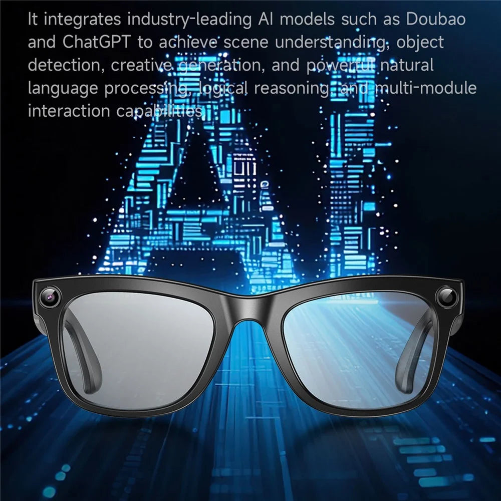 GM8 Smart Glasses 8MP Camera Bluetooth-compatible AI Translation Music Eyeglasses - Anti-Blue Light Lens - 7