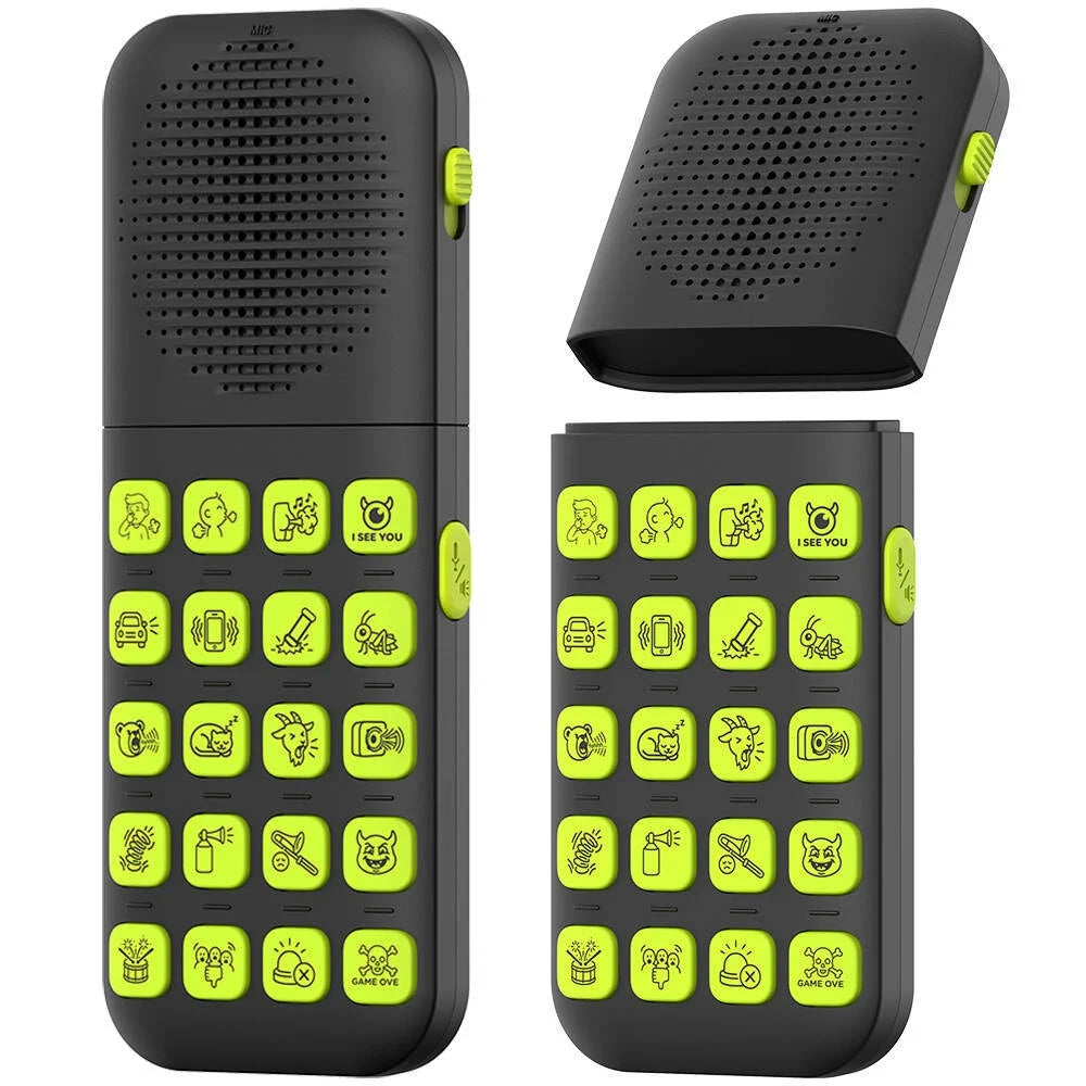 T19 Sound Effect Machine 20 Funny Sounds Voice Recorder Remote Control Prank Toy - Black - 1