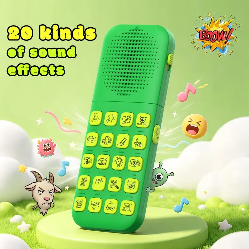 T19 Sound Effect Machine 20 Funny Sounds Voice Recorder Remote Control Prank Toy - Black - 5