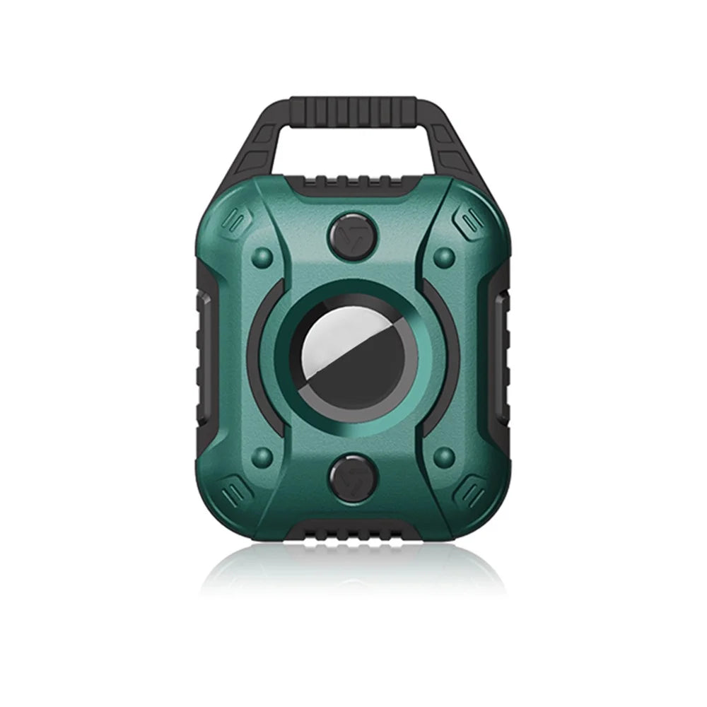 TPU+PC Anti-scratch Cover Protective Case for Apple AirTag Bluetooth-compatible Locator - Black/Blackish Green - 1
