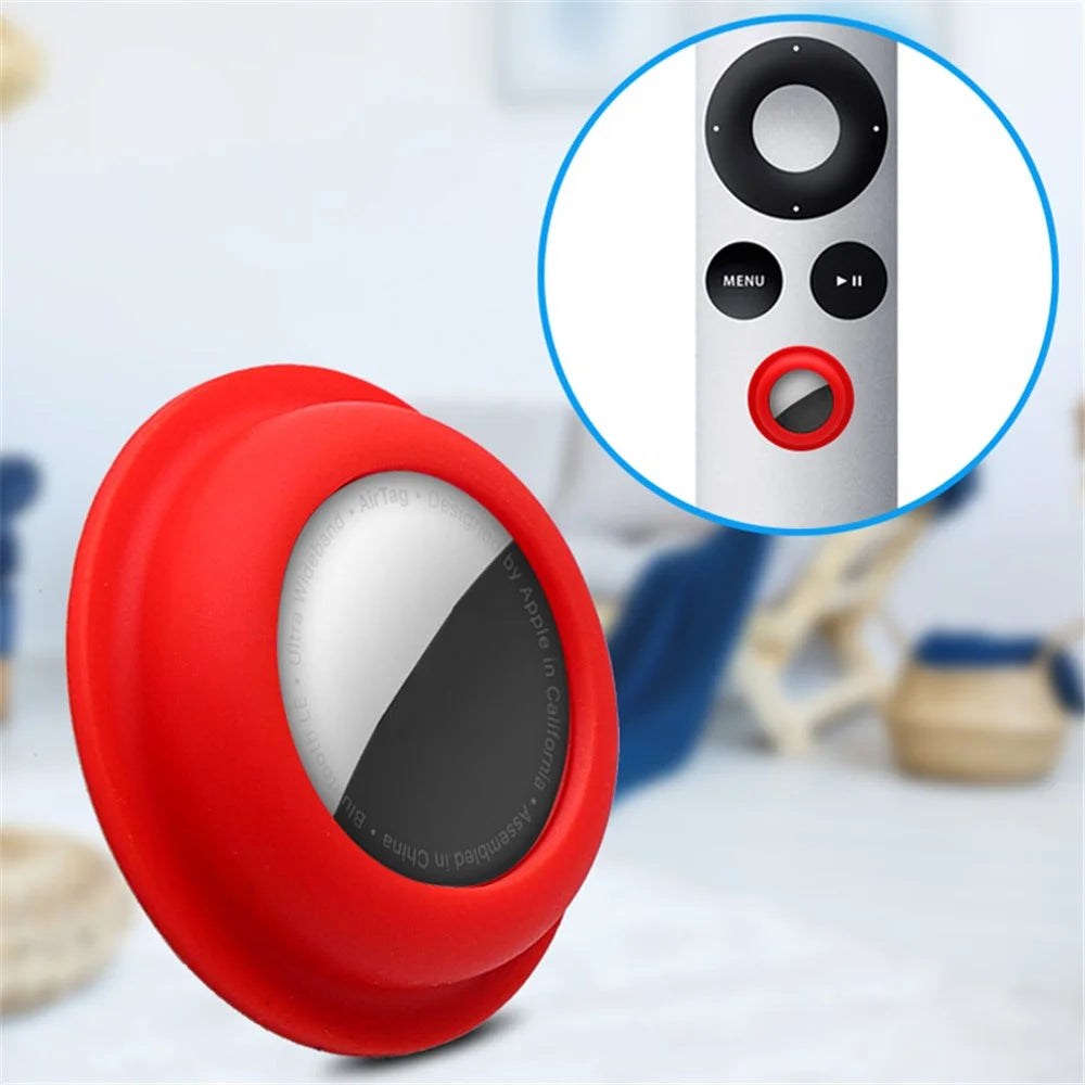 Anti-lost Bluetooth-compatible Locator Adhesive Silicone Protective Case Cover for Apple AirTag - Yellow - 2