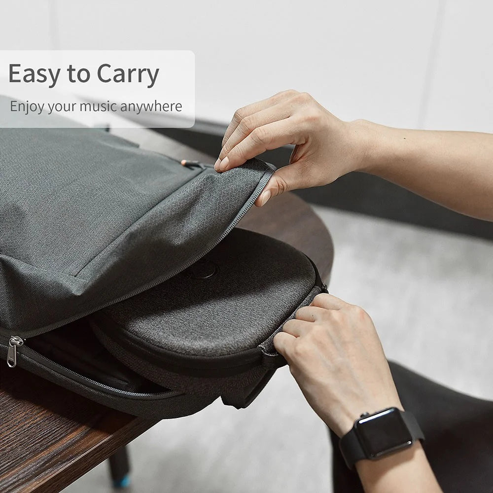 WIWU Portable Ultrathin Headset Storage Bag Plush Lining Earphone Headphone Protective Case for AirPods Max - Grey - 4