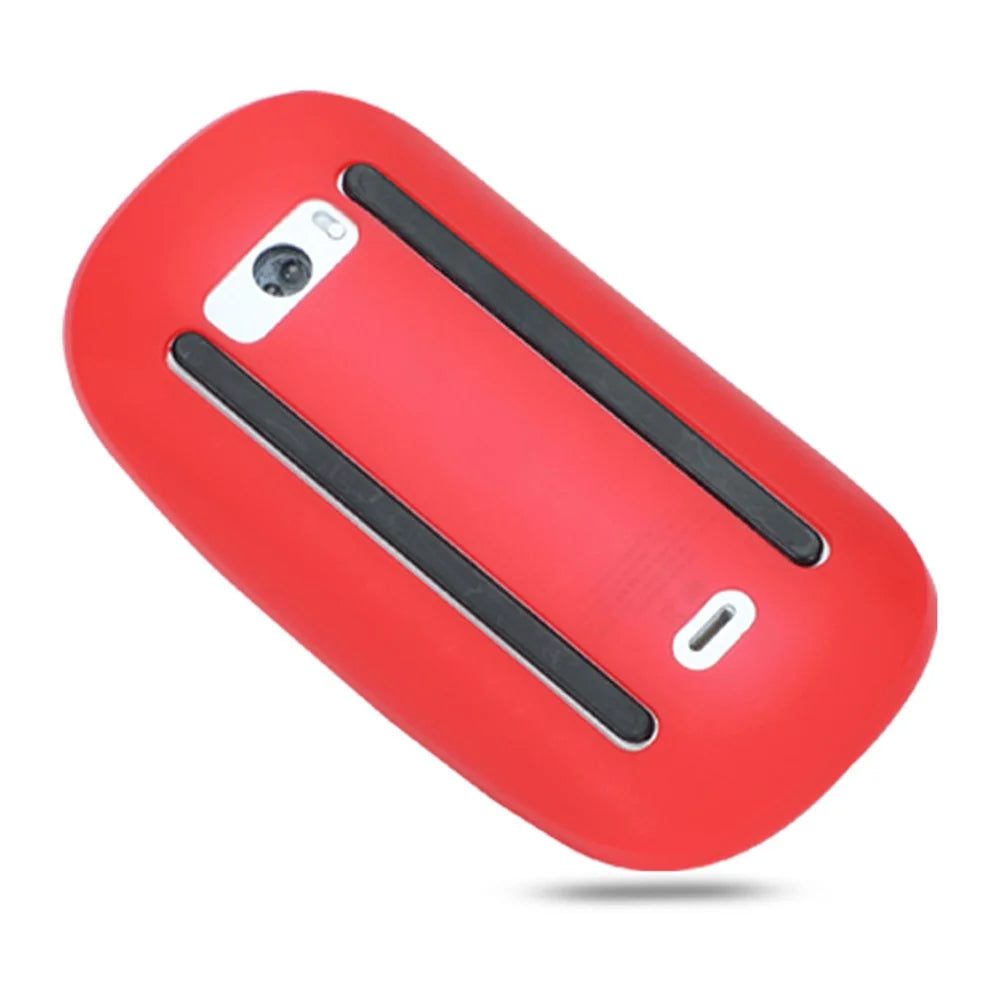 Wireless Mouse Anti-drop Soft Silicone Cover Protective Case for Apple Magic Mouse 1/2 - Red - 3