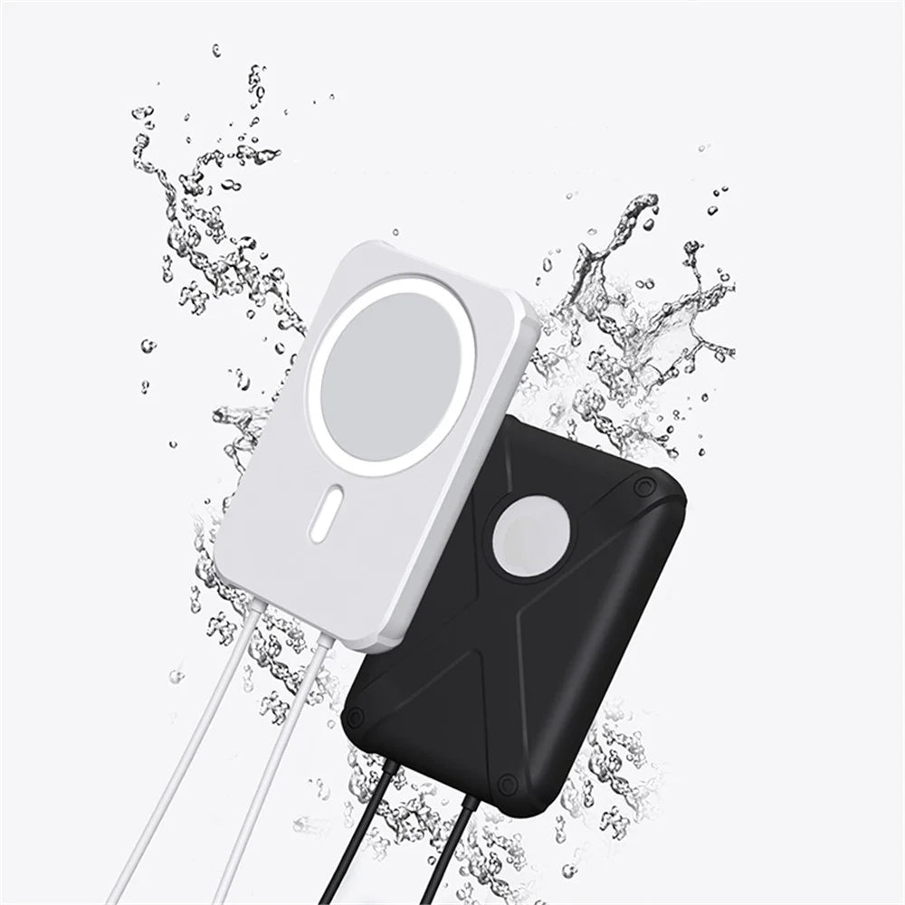 Armor Style Silicone Case Shell Protective Cover Compatible with MagSafe External Battery Magnetic Charger - White - 3