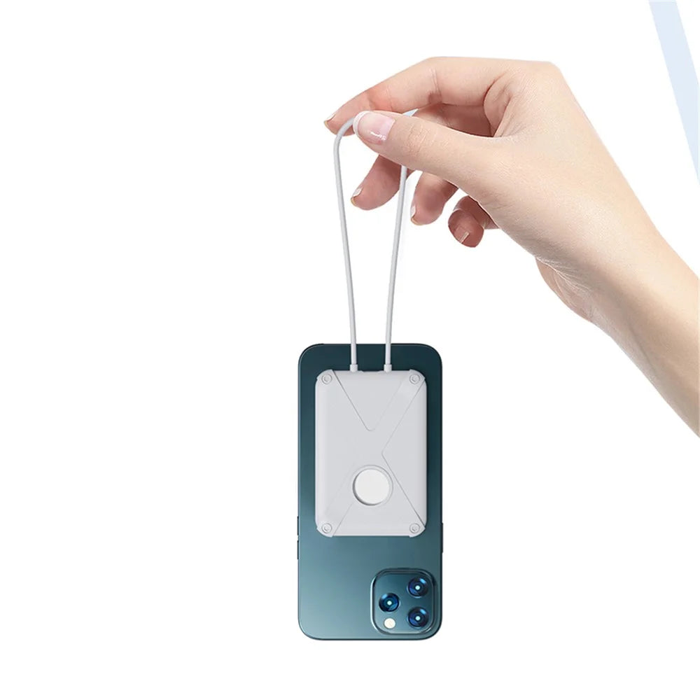 Armor Style Silicone Case Shell Protective Cover Compatible with MagSafe External Battery Magnetic Charger - White - 4