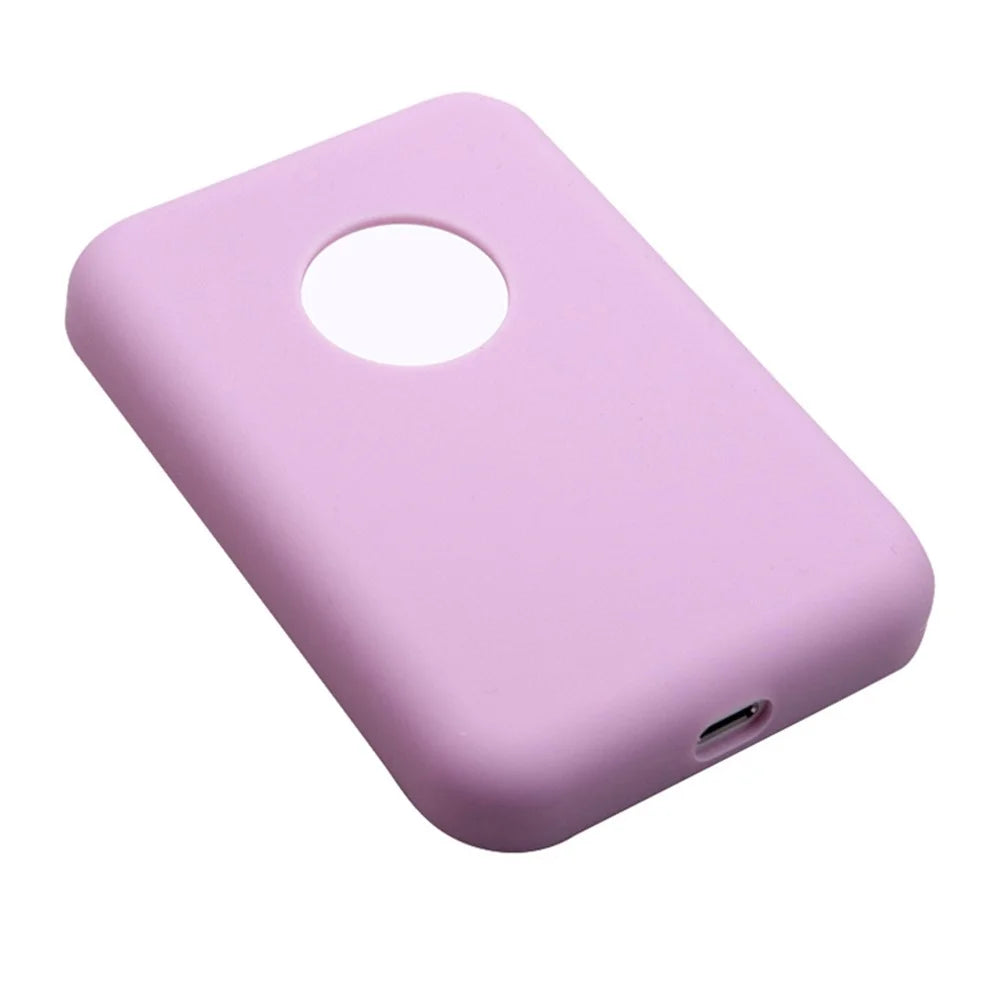 Silicone Anti-slip Anti-drop Protective Cover Case for Apple MagSafe External Battery Magnetic Charger - Purple - 2