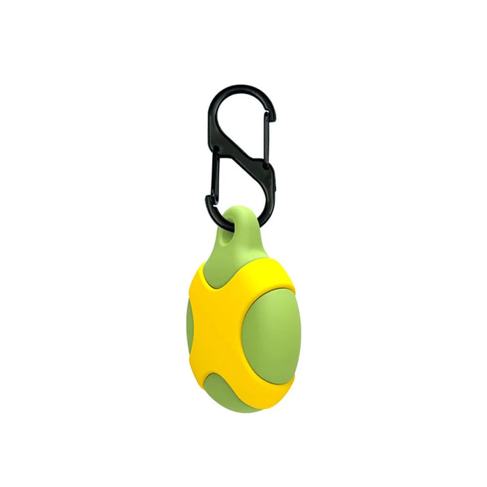 Round Waterproof Silicone Protective Case Cover for Apple AirTag Locator - Green/Yellow - 3