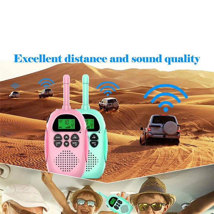 D01 Smart Wireless 3km Long-distance Walkie Talkie Parent-child Voice Interphone Interactive Toy - Blue/Pink - 3