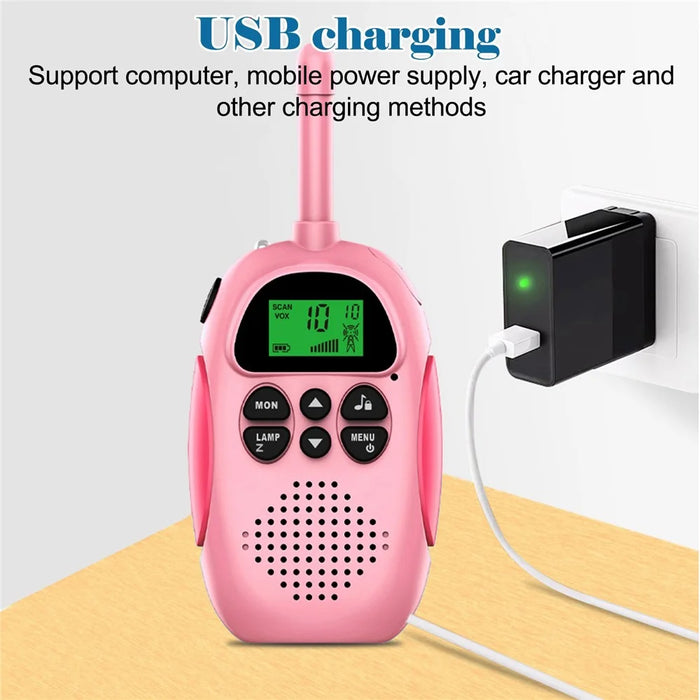 D01 Smart Wireless 3km Long-distance Walkie Talkie Parent-child Voice Interphone Interactive Toy - Blue/Pink - 7