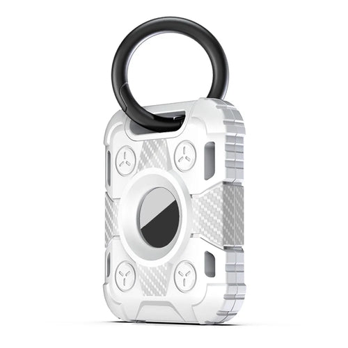 TPU Skin Armor Protective Case Anti-Lost Device with Ring Buckle for Apple AirTag Bluetooth-compatible Locator - White - 1