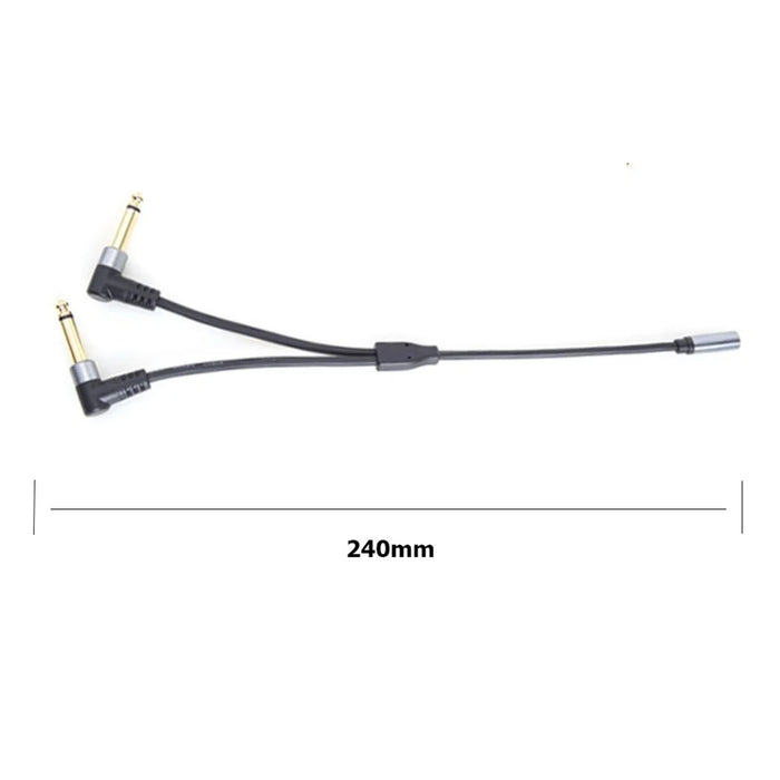 3.5mm Female to Dual 6.35mm Male Elbow Y Splitter Cable Audio Conversion Cord - 6