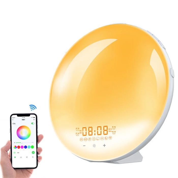SH-01S WiFi Smart APP Wake-Up Light Alarm Clock Voice Multi-Function Sleep Colorful Night Light Supports Alexa / Google Home - Japanese Plug - 1