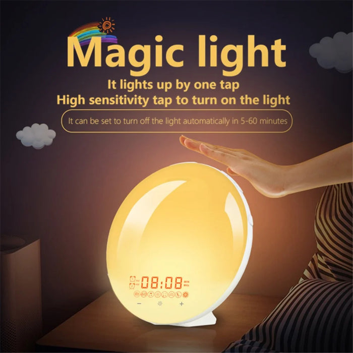 SH-01S WiFi Smart APP Wake-Up Light Alarm Clock Voice Multi-Function Sleep Colorful Night Light Supports Alexa / Google Home - Japanese Plug - 4