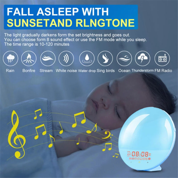 SH-01S WiFi Smart APP Wake-Up Light Alarm Clock Voice Multi-Function Sleep Colorful Night Light Supports Alexa / Google Home - Japanese Plug - 6