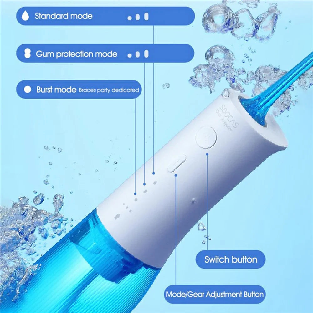 XIAOMIYOUPIN SOOCAS W3 Pro Portable Teeth Cleaner Oral Irrigator Rechargeable Waterproof Toothpick Oral Cleaning Tooth Whitening 360-degree Rotary Nozzle (Chinese Version) - 5
