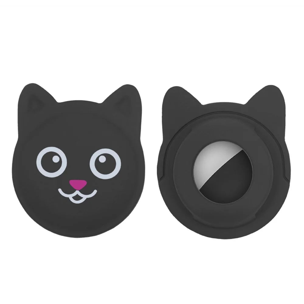Cat Style Pet Tracker Anti-loss Cover TPU Protective Case for Apple AirTag  - Black - 1