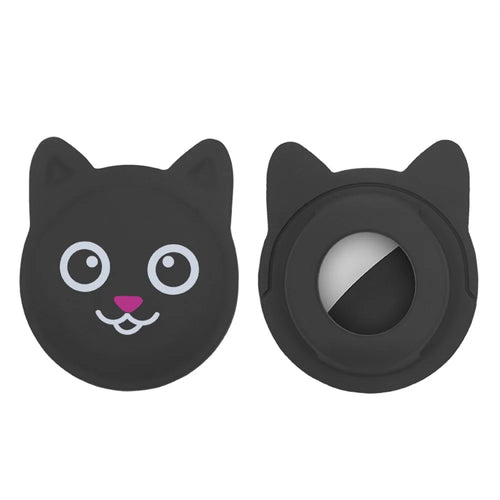 Cat Style Pet Tracker Anti-loss Cover TPU Protective Case for Apple AirTag  - Black - 1