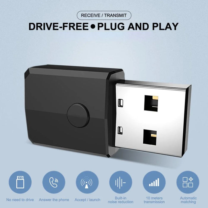 ZF-169S Bluetooth-compatible 5.0 Audio Receiver Transmitter 3.5mm AUX Mini Music Wireless USB Adapter for TV Car PC Headphones - 5