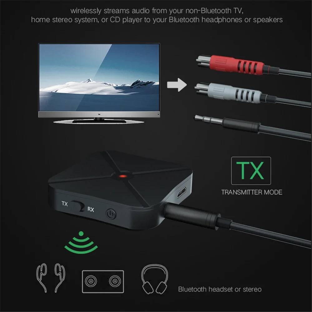 KN319 2 in 1 Bluetooth-compatible Receiver Transmitter 3.5mm AUX Bluetooth-compatible Audio Adapter TV Computer Audio Wireless Receiver - 2