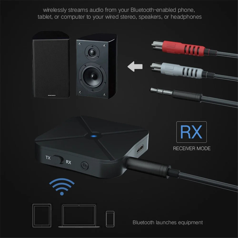 KN319 2 in 1 Bluetooth-compatible Receiver Transmitter 3.5mm AUX Bluetooth-compatible Audio Adapter TV Computer Audio Wireless Receiver - 3