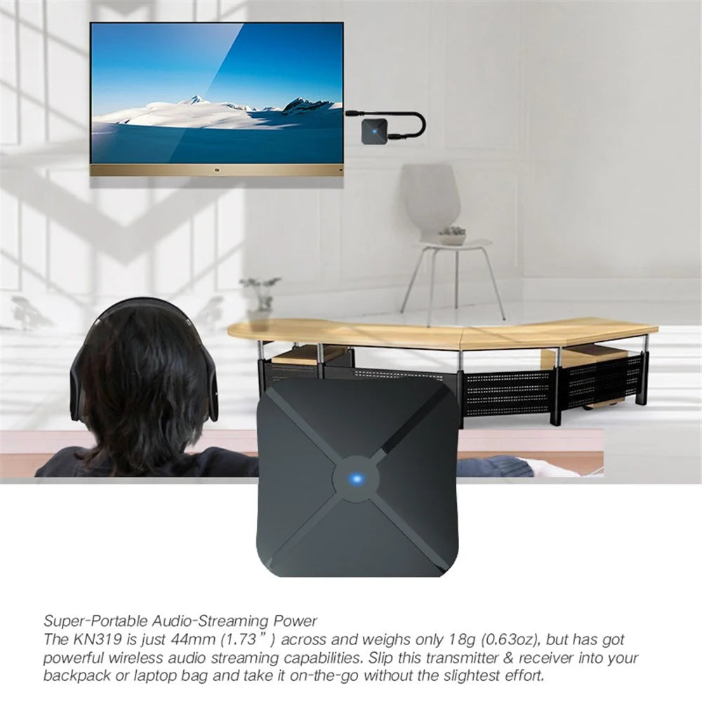 KN319 2 in 1 Bluetooth-compatible Receiver Transmitter 3.5mm AUX Bluetooth-compatible Audio Adapter TV Computer Audio Wireless Receiver - 7