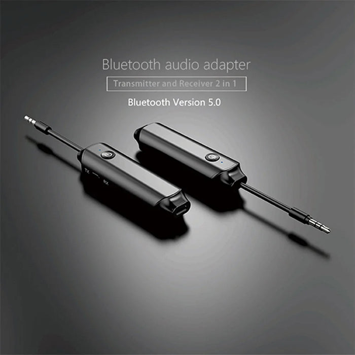 B12 Bluetooth-compatible 5.0 Transmitter Receiver Rechargeable 3.5mm Aux Audio Adapter for PC TV Car - 2