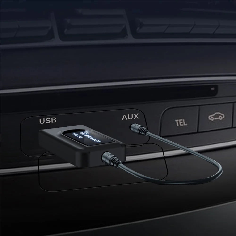 T1 Bluetooth-compatible 5.0 Receiver Transmitter with Display Screen Mini USB 3.5mm Audio Wireless Adapter for TV PC Car Headphone - 7