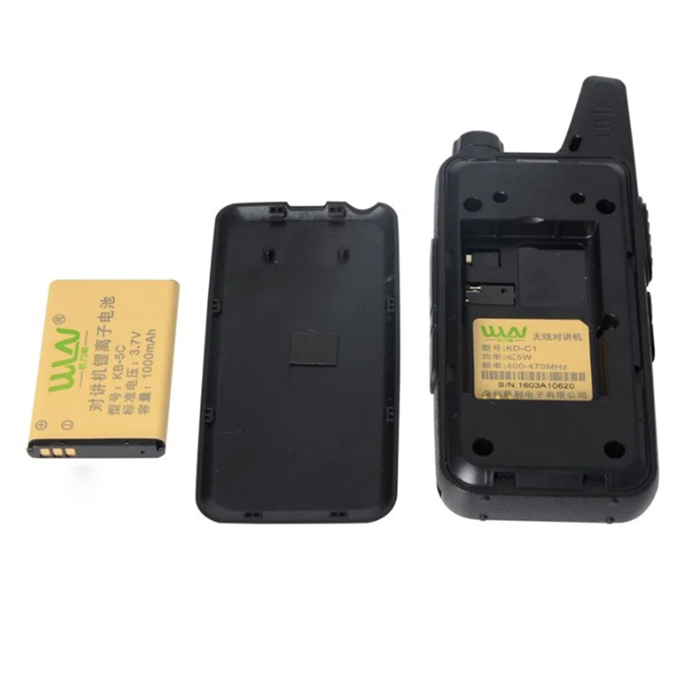 WLN KD-C1 2Pcs/Set Mini Walkie-Talkie Portable Wireless Two Way Radio for Restaurant/Construction Site/Hotel - US Plug - 6