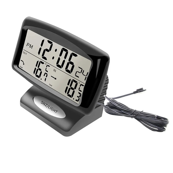 SH-350 Car Thermometer Digital Alarm Clock Auto Vehicles Temperature Gauge with Backlight Car Accessories - 1