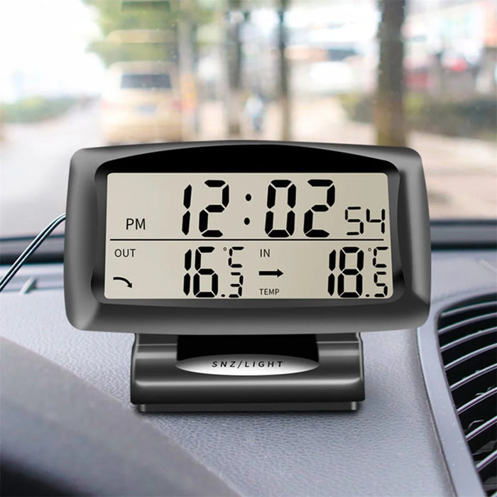 SH-350 Car Thermometer Digital Alarm Clock Auto Vehicles Temperature Gauge with Backlight Car Accessories - 2