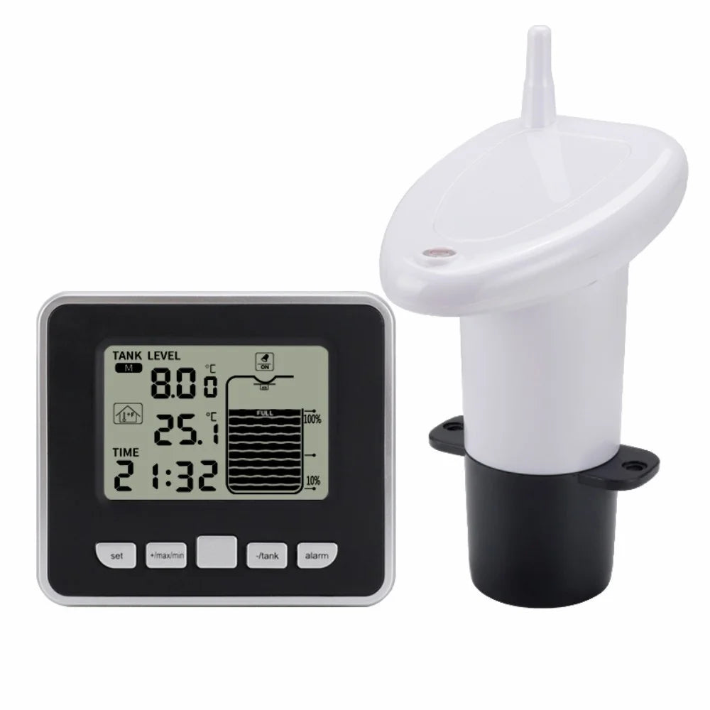 TS-FT002 Ultrasonic Level Meter Multi-Function Water Tank Liquid Level Gauge Sensor with Temperature Indicator LCD Digital Display - 1