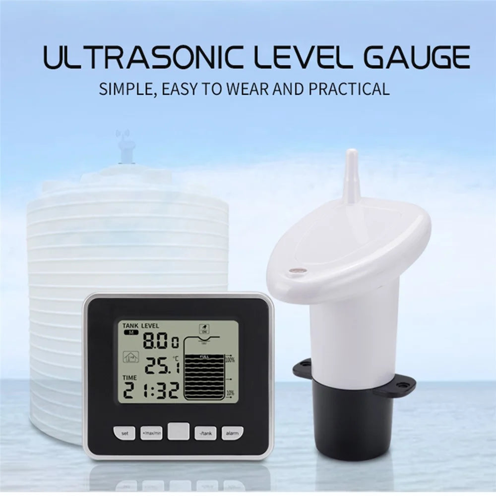 TS-FT002 Ultrasonic Level Meter Multi-Function Water Tank Liquid Level Gauge Sensor with Temperature Indicator LCD Digital Display - 6