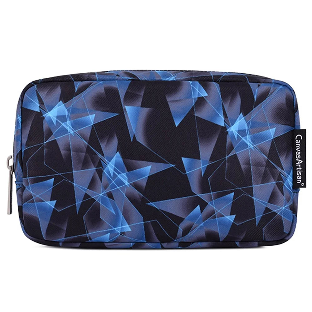 CANVASARTISAN H11-S21 Diamond Pattern Printed Electronics Digital Accessories Polyester Storage Bag Pouch for USB Data Cable Headphone Charger - 2