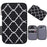 CANVASARTISAN H39-S21 Polyester Grid Texture Printed Electronics Digital Accessories Storage Bag Pouch for USB Data Cable Headphone Charger - Black - 1