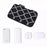CANVASARTISAN H39-S21 Polyester Grid Texture Printed Electronics Digital Accessories Storage Bag Pouch for USB Data Cable Headphone Charger - Black - 6