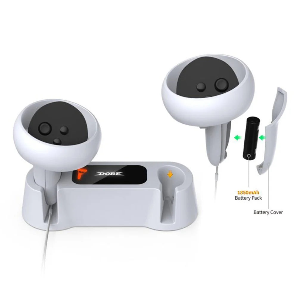 DOBE TY-18170 Charging Dock Station Dual Controller Charger Holder Base for Oculus Quest 2 VR Accessories - 4