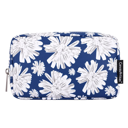 CANVASARTISAN H34-S11 Chrysanthemum Pattern Polyester Zipper Earphone Charger Mouse Case Digital Accessories Storage Bag - 2