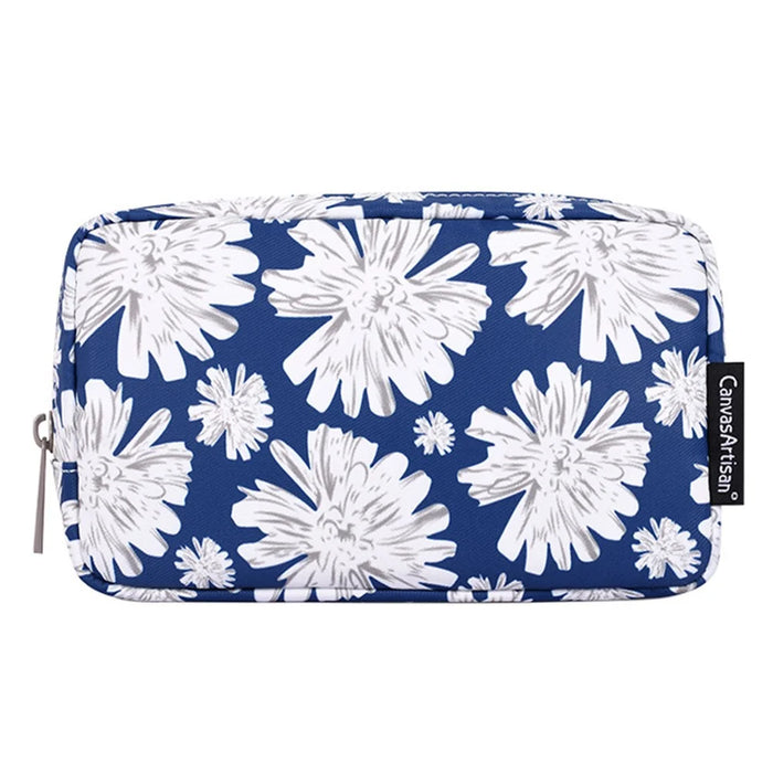 CANVASARTISAN H34-S11 Chrysanthemum Pattern Polyester Zipper Earphone Charger Mouse Case Digital Accessories Storage Bag - 2