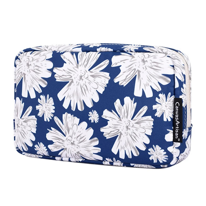 CANVASARTISAN H34-S11 Chrysanthemum Pattern Polyester Zipper Earphone Charger Mouse Case Digital Accessories Storage Bag - 3
